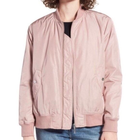 BP Nordstrom Pink Bomber Pleat Jacket - Picture 1 of 12